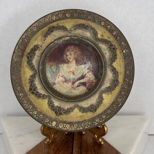 Antique Embossed Metal Meltis Limit Chocolate Tin Bedford, England